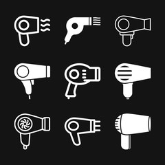 Hairdryer vector icon. Hair drying symbol, modern UI website symbol