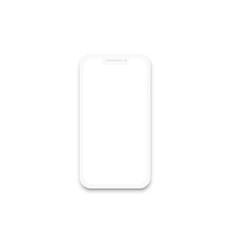 Mockup front view.Vector illustration.Phone icon white silhouette.Call icon vector.Mobile device gadget.Telephone - Vector