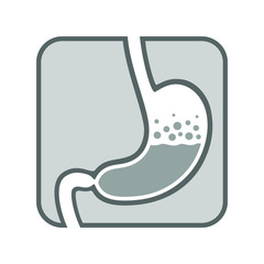 Stomach icon. Stomach gas, gastric acid. Isolated medical symbol on white background. Vector illustration