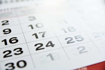 Thumbtack in calendar concept for important date or busy day, appointment and meeting reminder....