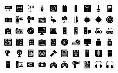 Electronics Glyph Icon Set