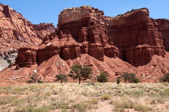Landscape and rock formations in Capitol Reef National Park, Utah, USA, North America