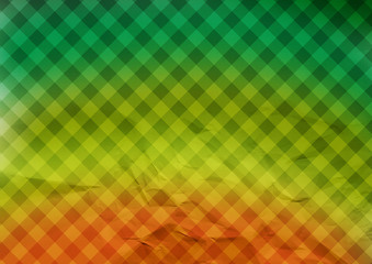 Colorful background folded paper. Ornate diagonals tartan