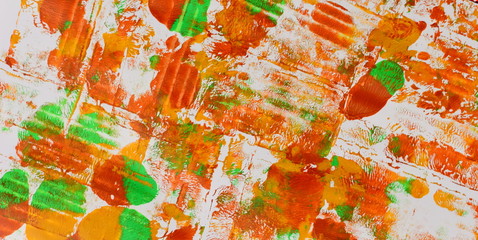 Brown, green, yellow blue mix of soft contrasts, paint acrylic background.Random palette of acrylic...