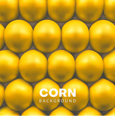 Creative abstract background with yellow 3d corn grains.