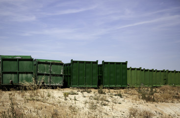 Fototapeta na wymiar Industrial garbage containers