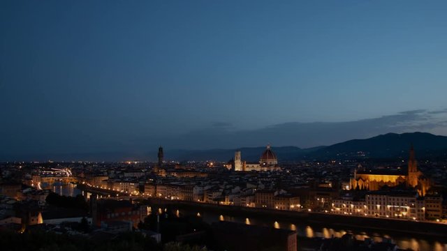 beautiful time lapse night day in florence