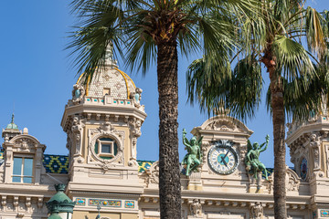 Fototapeta na wymiar Casino building facade in a sunny summer day in Monte Carlo, Monaco.