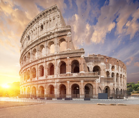 Obraz na płótnie Canvas Coliseum or Flavian Amphitheatre (Amphitheatrum Flavium or Colosseo), Rome, Italy. 