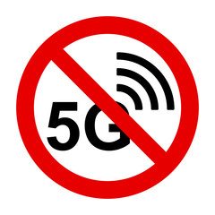5G wireless und Verbotsschild