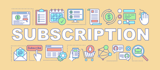 Subscription word concepts banner