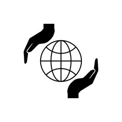 Caring for the land is a sign. Hand and earth sign