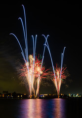 Fireworks show during the eid al-fitr celebration in Souq Wakrah, Doha Qatar
