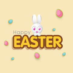 Naklejka premium Greeting card design for Happy Easter celebration.