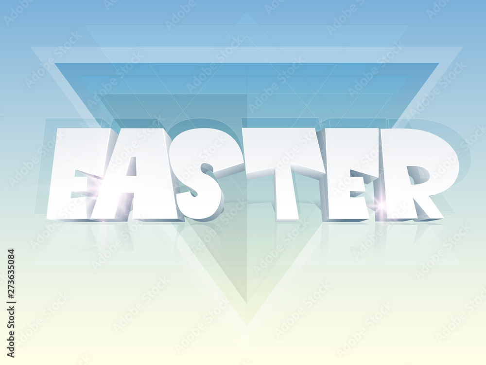 Sticker Happy Easter celebration poster or banner.