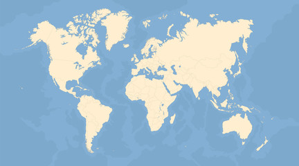 Fototapeta na wymiar World Map Vintage Vector. High detailed illustration of worldmap