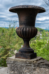 Old vase near the ancient castle