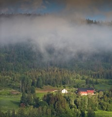 Low clouds over Oppland in Norway