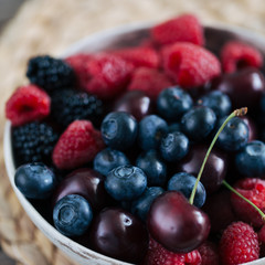 fresh berries on a white background