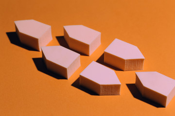 hard shades and light in studio, make up sponges