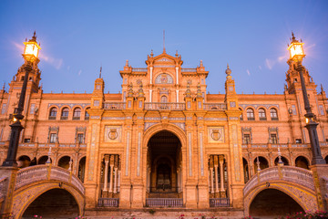 Plaza de Espana square in Seville, Spain.