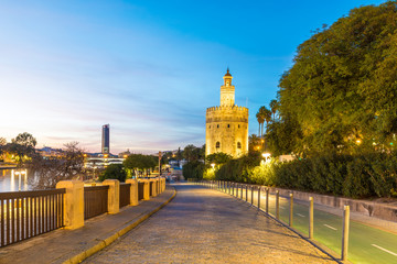 Fototapeta premium The Torre del Oro tower in Seville, Spain.