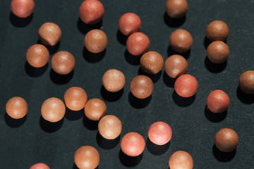macro powder balls of blush and bronzer