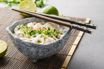 Pho ga, vietnamese chicken rice noodle soup.