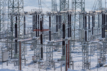 Power substation in the winter. Price forecasts