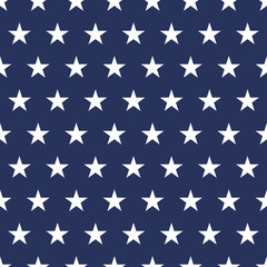 USA flag seamless pattern. White stars on a blue background. Memorial day