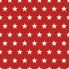 USA flag seamless pattern. White stars on a red background. Memorial day