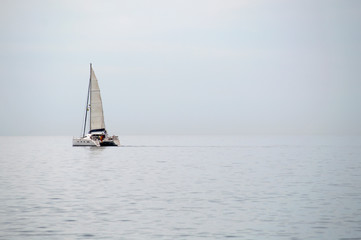 Fototapeta premium Velero en el Mediterráneo / Sailboat in the Mediterranean. Málaga