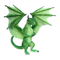 Obraz premium 3D renderowania Bajkowy smok na białym tle