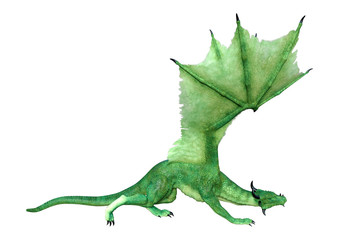 Obraz premium 3D Rendering Fairy Tale Dragon on White