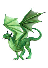 3D Rendering Fairy Tale Dragon on White