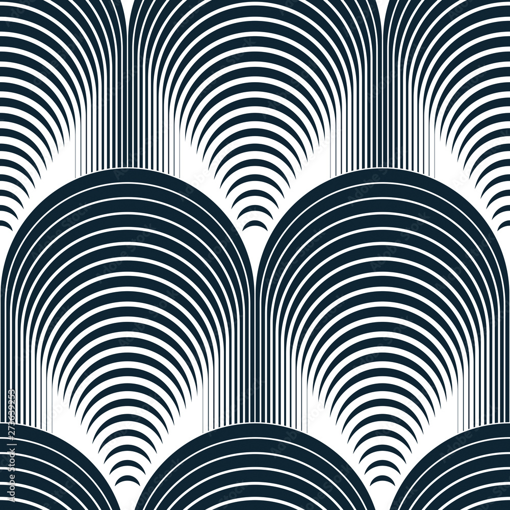 Poster abstract lines geometric seamless pattern, vector repeat endless fabric background. roof tiling or f