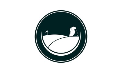 Golf sport silhouette logo