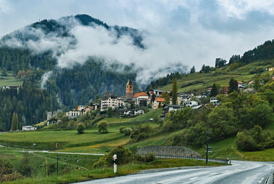 Ramosch Switzerland Mountains Landscape