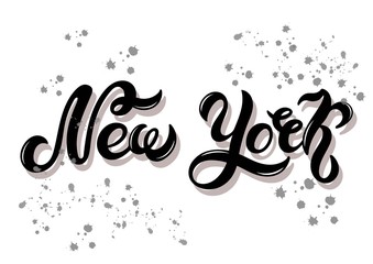 Fototapeta na wymiar New York, America. Hand drawn lettering. I love New York. Welcome to New York. Typography poster, banner. Capital of USA. 