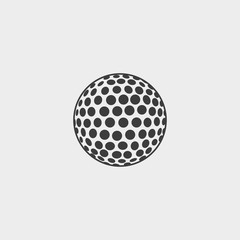 Golf ball icon in a flat design in black color. Vector illustration eps10