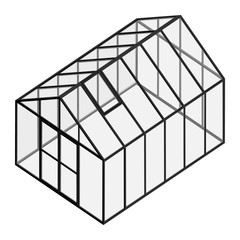 Empty greenhouse with closed door