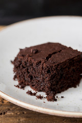 Homemade cake made of chocolate