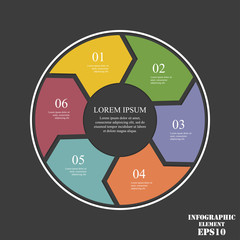 Fototapeta premium Circle elements for infographic. Business concept with 6 options, parts, steps or processes