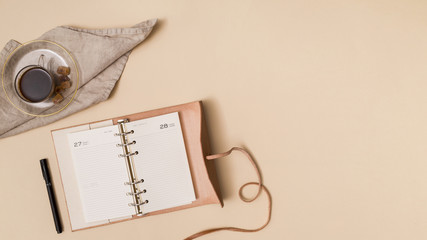 Top view of breakfast elements