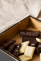 Mix of different chocolate bars