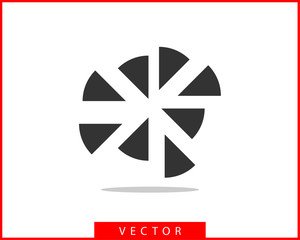 Pie chart icon. Circle diagram vector. Charts graphs logo template.