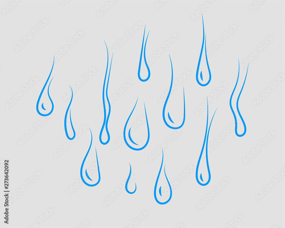 Poster set drop water icon vector isolated design element