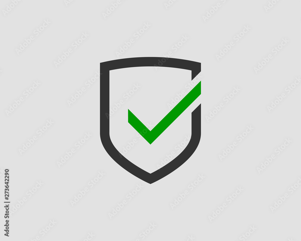 Poster shield icon vector with mark symbol. design element.