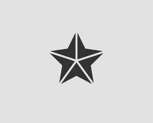 Star icon vector silhouette isolated on white background.