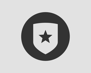 Shield vector logo with star icon
